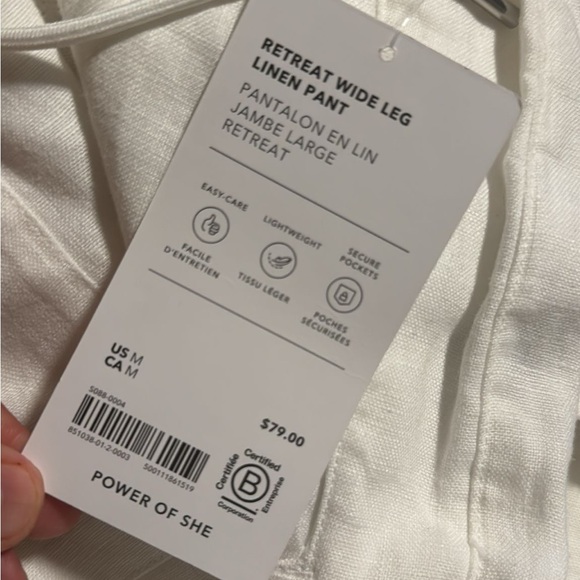 Athleta Retreat Wide Leg Linen Pant // Calla Lily - Picture 11 of 16